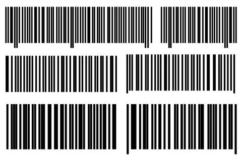 Fake Barcode set vector illustration. Stockillustratie