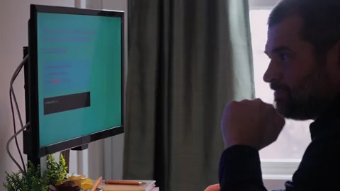 Fake Blue Screen Malware Attack Awareness Example Stock Footage 327488758