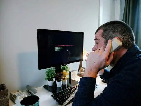 Fake Blue Screen Malware Attack Awareness Example Stock Photos