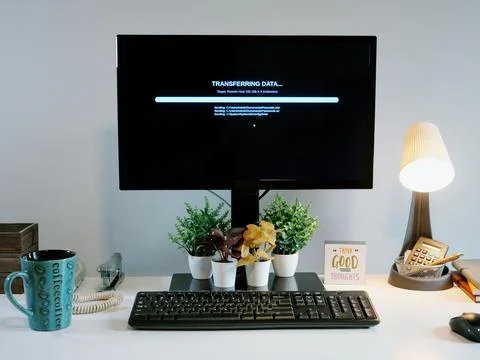 Fake Blue Screen Malware Attack Awareness Example Stock Photos