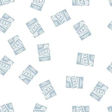 Fake document glyph vector seamless pattern Stock Illustration