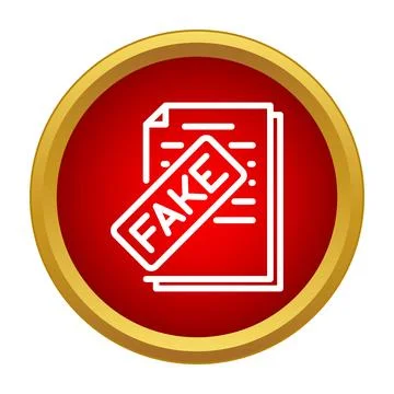 Fake document icon symbolizing misinformation and forgery Stock-Illustration