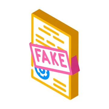 Fake document isometric icon vector illustration 스톡 일러스트