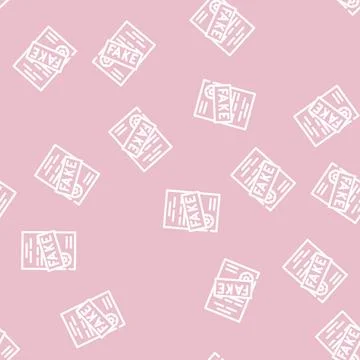 Fake document line vector seamless pattern 스톡 일러스트