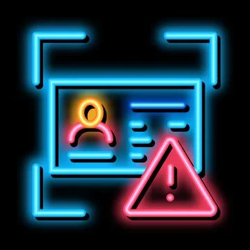 Fake Document neon glow icon illustration Stock Illustration