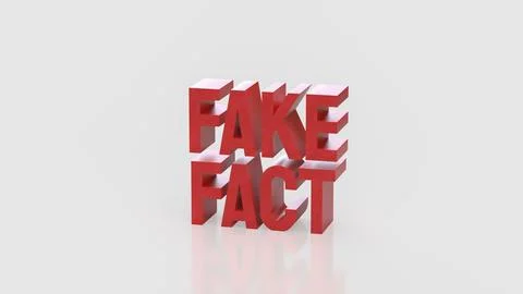 Fake Fact Misinformation Warning Concept 3d render. Stock Illustration