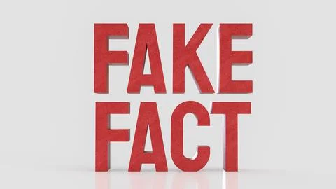 Fake Fact Misinformation Warning Concept 3d render. Stock Illustration