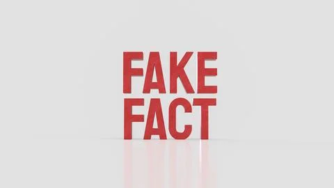 Fake Fact Misinformation Warning Concept 3d render. Stock Photos