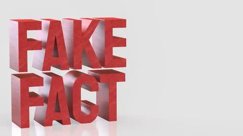 Fake Fact Misinformation Warning Concept 3d render. Stock Photos