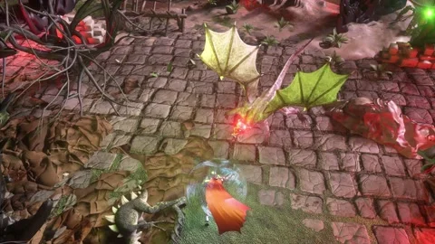 Fake fantasy RPG loop video game gameplay render 3d Stock Footage 169749489