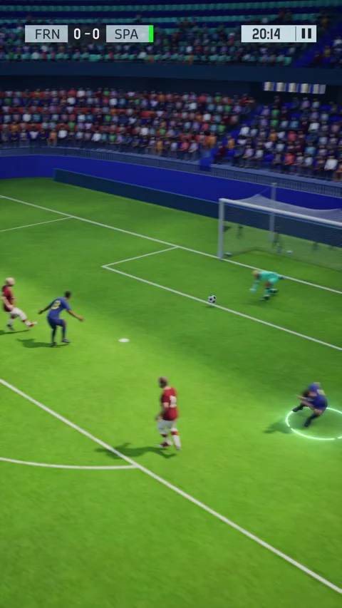 Fake game moment: a defensive coordination clip during overcast conditions. Stock Footage 318305586