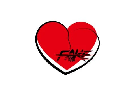 Fake love on white background in vector illustration Stock Illustration