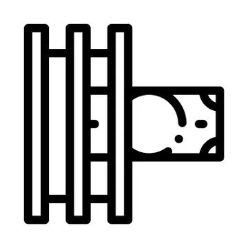 Fake Money Printer Icon Vector Outline Illustration 스톡 일러스트