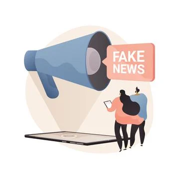 Fake news abstract concept vector illustration. Illustrazione stock