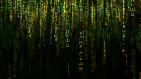 Fake news data online code matrix style concept Stock Footage 118617586