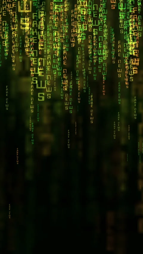 Fake news data online code matrix style concept Stock Footage 221492310