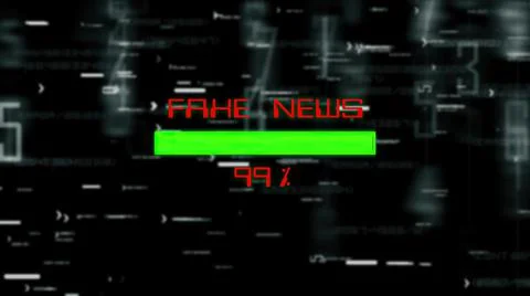 Fake news data process on digital background Fotos de archivo