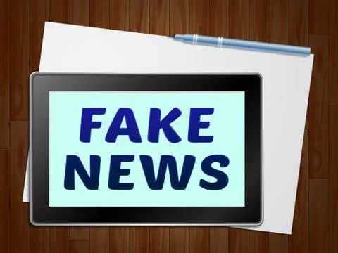 Fake News Message On Tablet Computer 3d Illustration イラスト素材