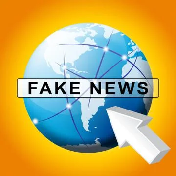 Fake News Pointer And Globe 3d Illustration Stock Illustration