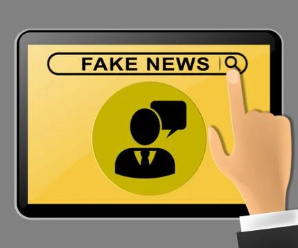 Fake News Tablet Computer Message Being Pushed 3d Illustration Stock Illustration