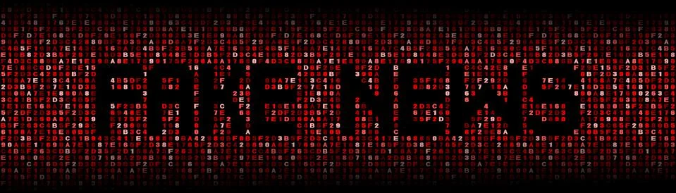 Fake News text on hex code illustration Stock Illustration