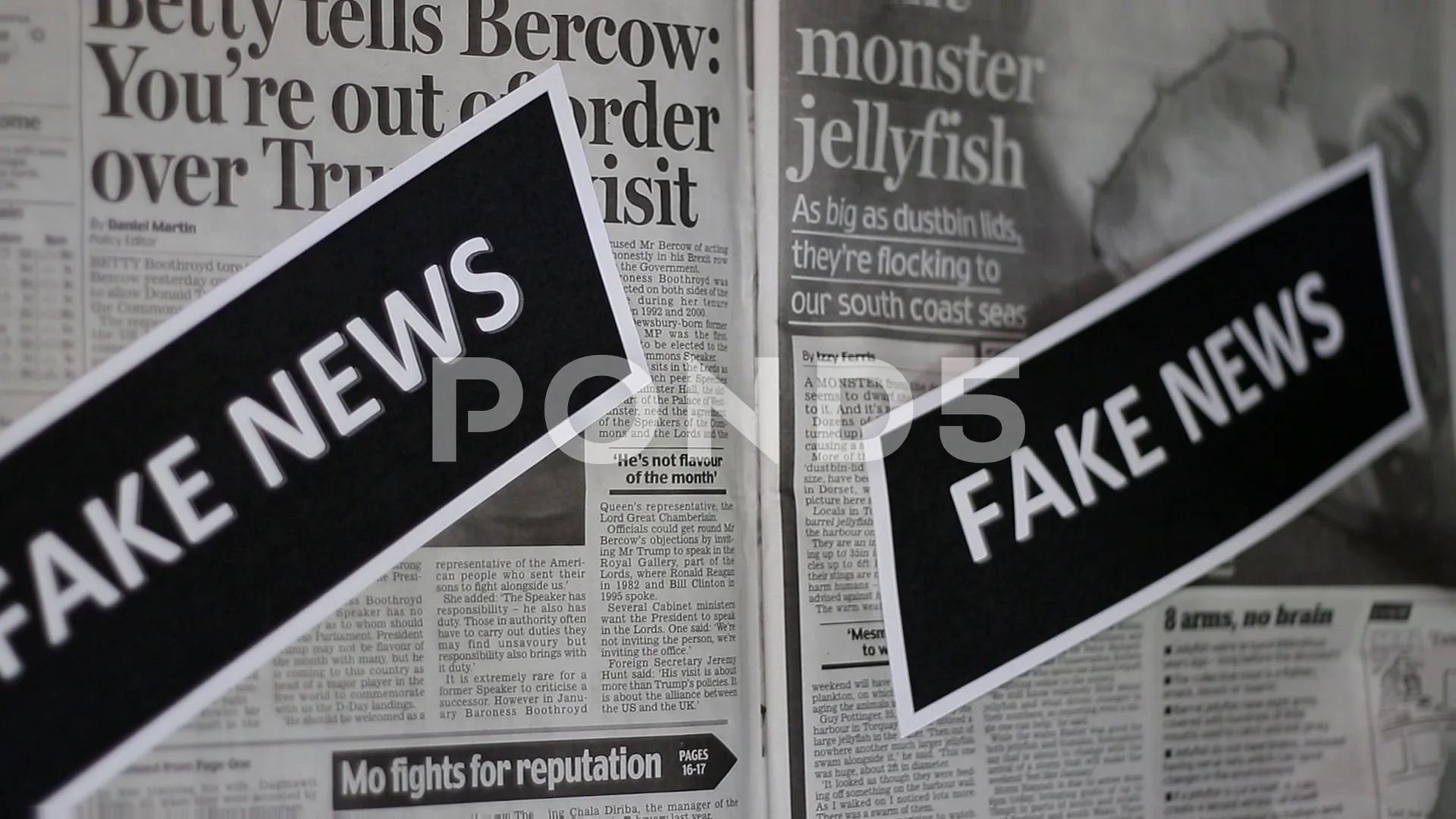 Fake News Written On Various Newspaper P Stock Video Pond5