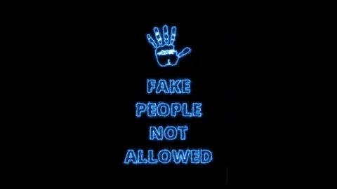 Fake People Not Allowed 4K Neon Animation Stock Footage 251676136