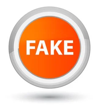 Fake prime orange round button Stock Illustration