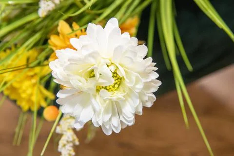 A fake silk white easter style flower Stock Photos