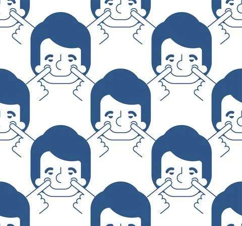 Fake smile pattern seamless. counterfeit joy background. Stretch smile with y Stock Illustration