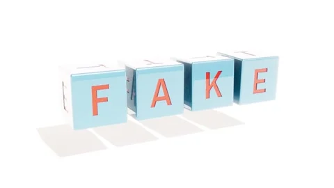 Fake vs Fact on white bg able to loop endless Stock Footage 329486683