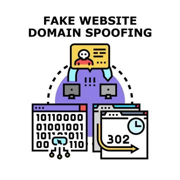 Fake website domain spoofing concept vector illustration Stock Illustration