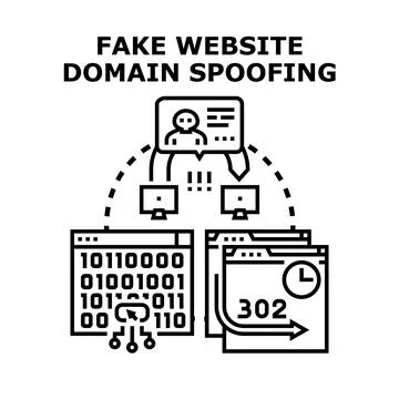 Fake website domain spoofing concept vector illustration Stockillustratie