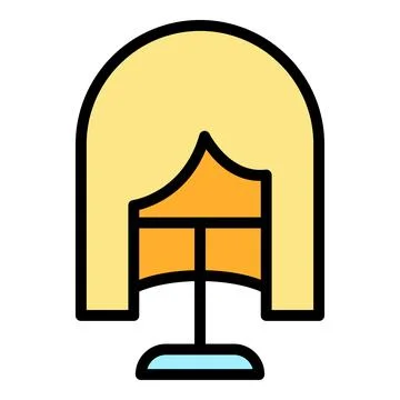 Fake wig icon vector flat Stock Illustration