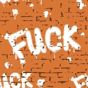 Fake writing on wall seamless pattern. Vandal inscription background Illustrazione stock