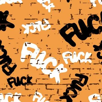 Fake writing on wall seamless pattern. Vandal inscription background Ilustración de archivo