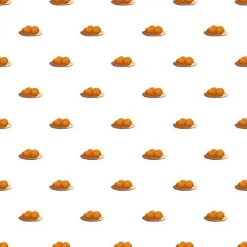 Falafel balls on plate seamless pattern background Illustrazione stock