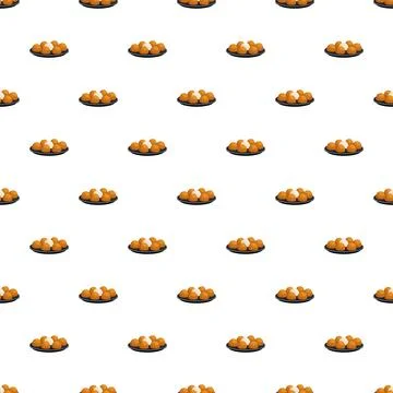 Falafel balls on a plate seamless pattern Illustrazione stock