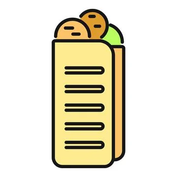 Falafel food wrap vector icon illustrating middle eastern snack Stock Illustration