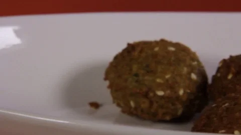 Falafel on plate Stock Footage 77046185
