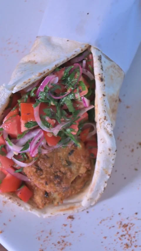 Falafel vertical video. Middle Eastern food Stock Footage 217576517