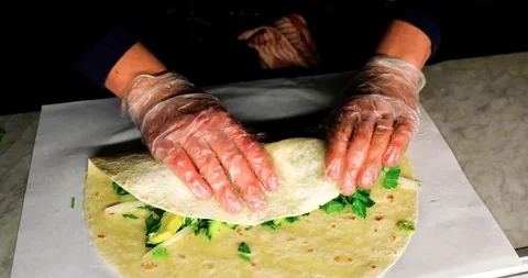 Falafel Wrap II Stock Footage 105650332