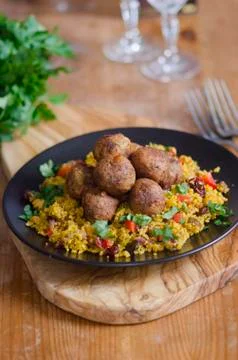 Falafels with couscous Stock Photos