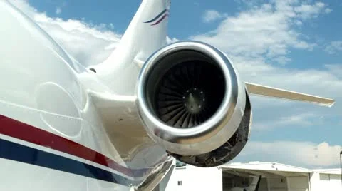 Falcon 2000 Engine Start 2 Stock Footage 13563693