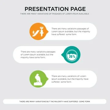 Falcon, ambition presentation design template in orange, green, yellow colors Stock-Illustration