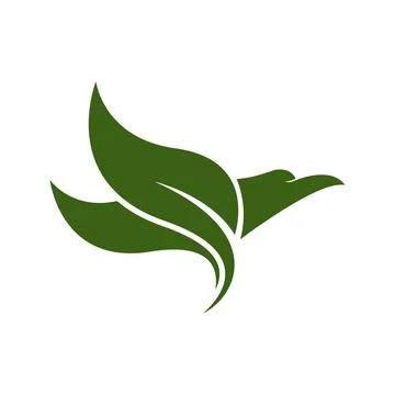 Falcon and leaf logo Stockillustratie