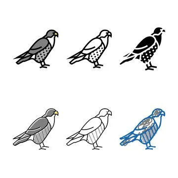 Falcon bird color icon vector clean Stockillustratie