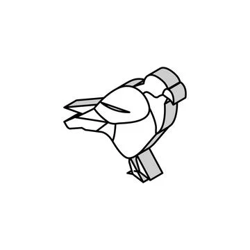 Falcon bird isometric icon vector illustration Stock Illustration
