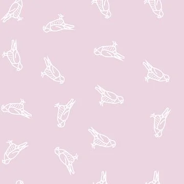Falcon bird line seamless pattern Illustrazione stock