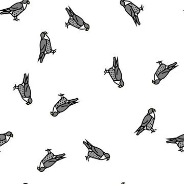 Falcon bird vector seamless pattern Illustrazione stock